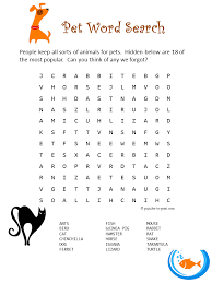 Free Printable Pet Word Search Word Puzzles Word Find Writing Lessons