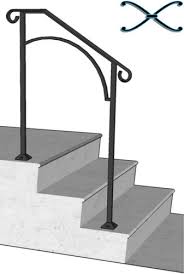 Iron X Handrail Arch 2 Railing Rail Fits 2 Or 3 Step Ebay Outdoor Stair Railing Porch Handrails Handrail