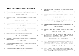 Email my answers to my teacher cancel: Reacting Mass Calculations
