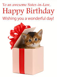 Birthday Wishes Card For Sister In Law Awesome Kitten Happy Birthday Card For Sister In Law Birthday Greeting Cards By Davia Happy Birthday Cards Sister Birthday Card Birthday Greeting Cards