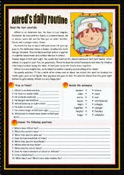I am learning to stand on my own feet. English Exercises Alfred S Daily Routine