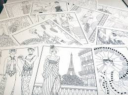 40+ fashion coloring pages for printing and coloring. Adult Fashion Coloring Book 1920s Paris Fashion Chub And Bug Illustration Wall Art And School Supplies For Kids And Babies