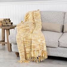 شال كنب لون أصفر و بيج Throw Blanket Blanket Sofa