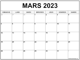 Calendrier De Mars 2023 à Mars 2023 Mars 2023 Calendrier Imprimable | Calendrier Gratuit
