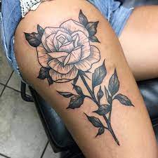 Mel Perlman On Instagram Did This On Samantha On Saturday Thank You For Coming In For It Rose Front Thigh Tattoos Cute Tattoos For Women Stylist Tattoos