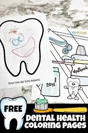 Coloring page cartoon teeth with toothbrush and dental floss stock healthy teeth coloring pages funycoloring within dental health Free Dental Health Coloring Pages