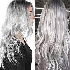 Style edit root touch up — amazing for covering gray roots on highlighted hair. Gray Synthetic Wig Dark Roots Long Natural Straight Silver Grey Hair Wigs For Women Heat Resistant Fiber Cosplay Wig Wish