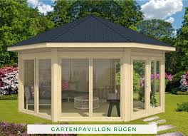 Gartenpavillon Modell Rugen Mit Vier Fenstern In 2020 Garten Pavillon Gartenhaus Rund Holz Pavillon