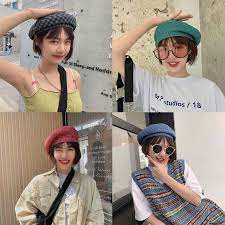 Japanese Retro Fashion Lattice Beret Hat By51006 Japanese Retro Fashion Retro Fashion Fashion