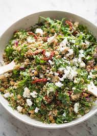 Pour the dressing over the mixture and toss well. 12 Minute Couscous Salad With Sun Dried Tomato And Feta Recipetin Eats