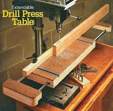 Extendable Drill Press Table Plan Drill Press Tips Jigs And Fixtures Woodwork Woodworkin En 2020 Table Pour Perceuse A Colonne Perceuse A Colonne Machines A Bois