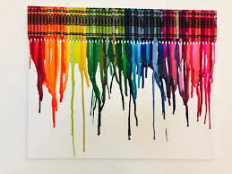 Melted Crayon Art On Canvas Great For Playroom Art Room Etsy Melting Crayons Crayon Art Melted Crayon Art