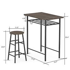 Nice looking table, set up in less than 30 minutes. Weehom 3 Pieces Bar Table Set Modern Pub Table And Chairs Dining Set Kitchen Counter Height Dining Table Set With 2 Bar Stools Built In Storage Layer Easy Assemble Pricepulse