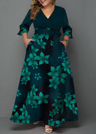 Plus Size Floral Print High Waist Dress Modlily Com Usd 38 68