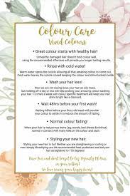 Hair Colour Care Card Caring For Colored Hair Color Care Hair Color