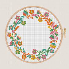 10 most strange hand embroidery stitches for beginners. Flower Wreath Cross Stitch Pattern Free Novocom Top
