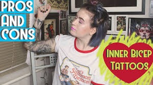 Quote with clock, flower and dove tattoo designs. Pros Cons Of Inner Bicep Tattoos Youtube
