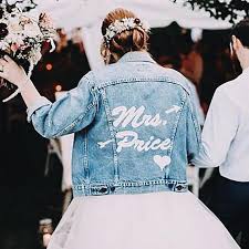 Custom Wedding Name Heart Arrow Embroidered Denim Jacket Etsy In 2021 Embroidered Denim Jacket Denim Wedding Wedding Jacket