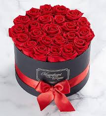 Flowers shipped in a gift box usually arrive disassembled with assembly instructions included in the box. Magnificent Roses Preserved Roses Flower Box Gift Valentines Flowers Flower Gift