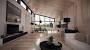 Modern Double Height Living Room Ceiling Design
