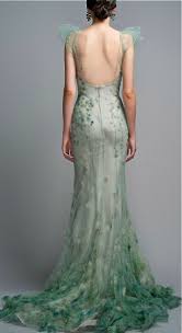 I Think Zac Posen Was Inspired By Fairies On This Dress Green Wedding Dresses Fashion Fairy Dress