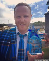 Look what our beloved Gary Lamont (Robbie) has won! He's now an  award-winning singer and actor as he's only gone and collected the prize  for 'Best Ginger Newcomer' at the MOGO Awards (