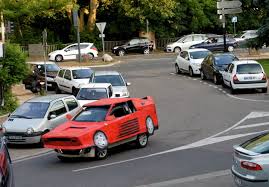 Cardboard Ferrari Seen Driving Around France