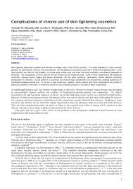 I often wondered if that really happened or was creative license. Pdf Complications Of Chronic Use Of Skin Lightening Cosmetics