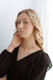 Red Beaded Necklace Minimalist Necklace Dainty Jewelry Black Necklace  Simple Jewelry Gold Necklace Silver Necklace Gifts