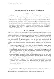 Check spelling or type a new query. Pdf Speech Presentation In Singaporean English Novels