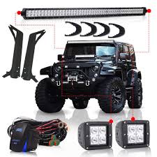Turbosii For 1997 2006 Jeep Wrangler Tj 50inch Led Light Bar Offroad Light Osram Chips W