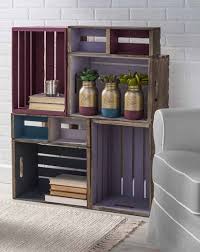 Diy Wood Crate Shelf Unit Project Wood Crate Shelves Crate Crafts Diy Home Decor