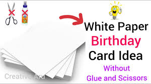 So, there's absolutely no excuse to not send a wish to your loved ones this year. White Paper Birthday Card Without Glue And Scissors Greeting Cards Diy White Paper Craft Youtube