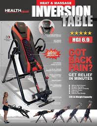 Health Gear Hgi 6 9 Full Back Heat And Massage Inversion Table Extreme Products Group Extreme Products G In 2020 Inversion Table Inversions How To Relieve Stress