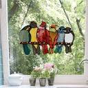 River of Goods Multi-Colored Birds in Love Stained Glass Window ...