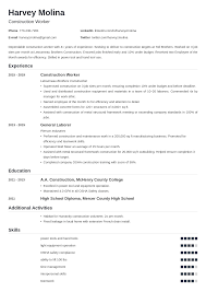 construction resumeexamples and 25+