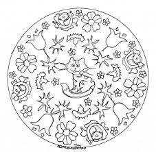 Dessin mandala facile a reproduire / mandala lettre. Mandala Chat Difficile Coloriages Pour Enfants