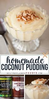 Homemade Dairy Free Coconut Pudding In 2020 Coconut Pudding Homemade Pudding Sweet Recipes