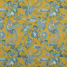Steady, tightly woven cotton, of high quality. Upholstery Fabric Chifu Ochre Gp J Baker For Curtains Floral Pattern Linen