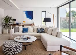 Living Room In Marbella La Albaida Interior Design Project Neutrals And Natural Ma Beach House Living Room Mediterranean Living Rooms Indigo Blue Living Room