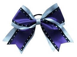 Metallic Purple And Silver Cheer Bow