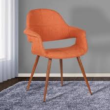 orange dining chairs kitchen