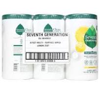Seventh Generation Lemon Zest Multi Surface Cleaning Wipes, 70 count -- 6  per case