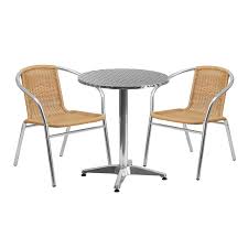 Indoor bistro table and chairs. Flash Furniture 23 5 Round Aluminum Indoor Outdoor Table Set With 4 Slat Back Chairs Bistro Sets Patio Lawn Garden Svanimal Com