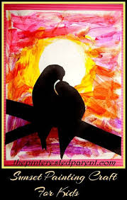 Sunset watercolour painting simple and easy. Sunset Silhouette Painting Craft The Pinterested Parent