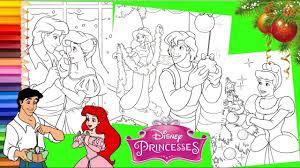 Happy new year and merry christmas with girls love disney princess: Coloring Disney Christmas Aladdin Jasmine Eric Ariel Cinderella Coloring Pages For Kids Youtube