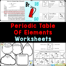 free printable periodic table of elements science worksheets