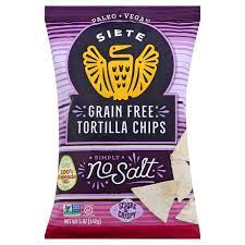 Cassava flour, avocado oil, coconut flour, nutritional yeast, coconut milk powder, ground . Save On Siete Grain Free Tortilla Chips No Salt Order Online Delivery Giant