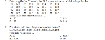 Data tunggal data kelompok dan contoh soal by guru angga posted on january 27 2020 materibelajar co id pada kali ini akan membahas tentang. Latihan Statistik Ukuran Pemusatan Data Matematika