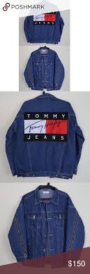 Medium Wash Denim Jacket W Tommy Hilfiger Patch Distressed Medium Wash Denim Jacket With Tommy Hilfiger Patch On Back Tommy Hilfiger Brand Denim Jacket Denim